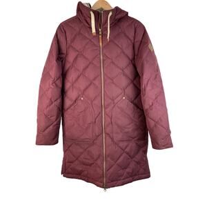 Burton Women's M Thermolite Burgundy Quilted Full Zip Down Jacket